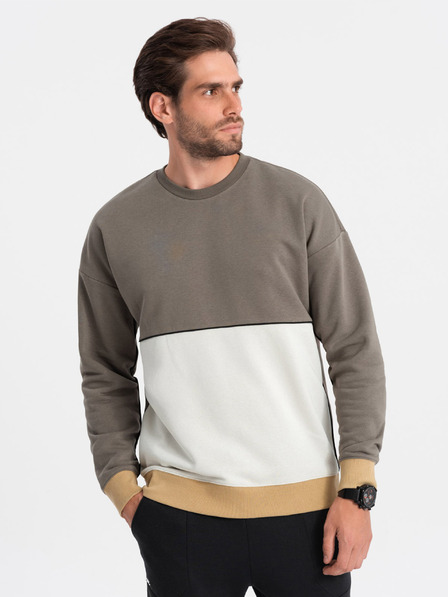 Ombre Clothing Bílo-šedá pánská mikina Ombre Clothing