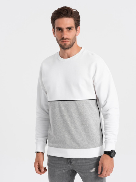 Ombre Clothing Šedo-bílá pánská mikina Ombre Clothing