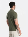 Ombre Clothing Zelené pánské basic polo tričko Ombre Clothing