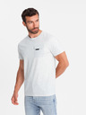 Ombre Clothing Světle šedé pánské tričko s kapsičkou Ombre Clothing
