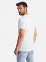 Ombre Clothing Světle šedé pánské tričko s kapsičkou Ombre Clothing
