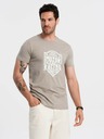 Ombre Clothing Šedé pánské tričko s potiskem Ombre Clothing