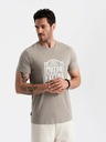 Ombre Clothing Šedé pánské tričko s potiskem Ombre Clothing