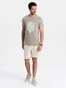 Ombre Clothing Šedé pánské tričko s potiskem Ombre Clothing