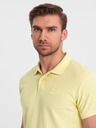 Ombre Clothing Žluté pánské basic polo tričko Ombre Clothing