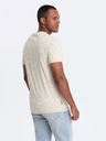 Ombre Clothing Světle hnědé pánské tričko s kapsičkou Ombre Clothing