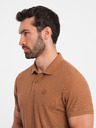 Ombre Clothing Hnědé pánské basic polo tričko Ombre Clothing