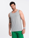 Ombre Clothing Šedé pánské bavlněné basic tílko Ombre Clothing