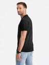 Ombre Clothing Černé pánské žíhané tričko Ombre Clothing