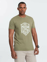 Ombre Clothing Zelené pánské tričko s potiskem Ombre Clothing