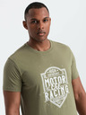 Ombre Clothing Zelené pánské tričko s potiskem Ombre Clothing