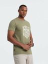 Ombre Clothing Zelené pánské tričko s potiskem Ombre Clothing