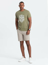 Ombre Clothing Zelené pánské tričko s potiskem Ombre Clothing