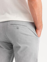 Ombre Clothing Světle šedé pánské chino kalhoty s ozdobným páskem Ombre Clothing