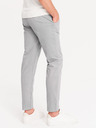 Ombre Clothing Světle šedé pánské chino kalhoty s ozdobným páskem Ombre Clothing