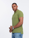 Ombre Clothing Zelené pánské úpletové polo tričko Ombre Clothing