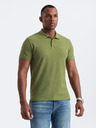 Ombre Clothing Zelené pánské úpletové polo tričko Ombre Clothing