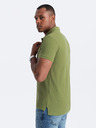 Ombre Clothing Zelené pánské úpletové polo tričko Ombre Clothing