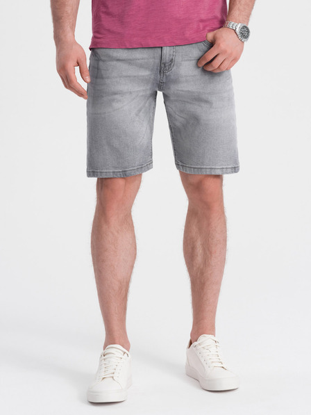 Ombre Clothing Šedé pánské džínové kraťasy Ombre Clothing