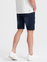 Ombre Clothing Tmavě modré pánské džínové kraťasy s dírami Ombre Clothing