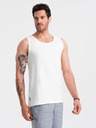 Ombre Clothing Bílé pánské bavlněné basic tílko Ombre Clothing