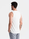 Ombre Clothing Bílé pánské bavlněné basic tílko Ombre Clothing