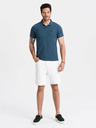 Ombre Clothing Modré pánské basic polo tričko Ombre Clothing