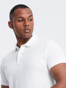 Ombre Clothing Bílé pánské basic polo tričko Ombre Clothing