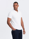 Ombre Clothing Bílé pánské basic polo tričko Ombre Clothing
