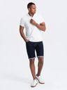Ombre Clothing Bílé pánské basic polo tričko Ombre Clothing