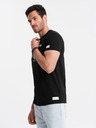 Ombre Clothing Černé pánské tričko s potiskem Ombre Clothing