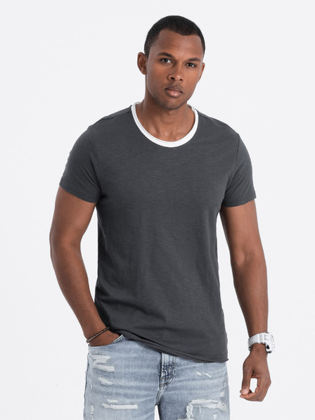 Ombre Clothing Šedé pánské tričko Ombre Clothing