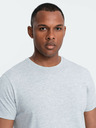Ombre Clothing Světle šedé pánské basic tričko Ombre Clothing