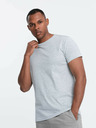 Ombre Clothing Světle šedé pánské basic tričko Ombre Clothing