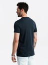 Ombre Clothing Tmavě modré pánské tričko s potiskem Ombre Clothing