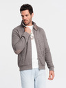 Ombre Clothing Šedá pánská bunda s vysokým límcem a fleecovým vnitřkem Ombre Clothing
