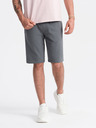 Ombre Clothing Šedé pánské basic teplákové kraťasy Ombre Clothing