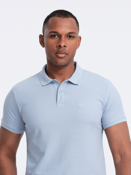 Ombre Clothing Světle modré pánské basic polo tričko Ombre Clothing