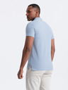 Ombre Clothing Světle modré pánské basic polo tričko Ombre Clothing