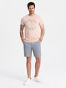 Ombre Clothing Světle růžové pánské tričko s potiskem Ombre Clothing