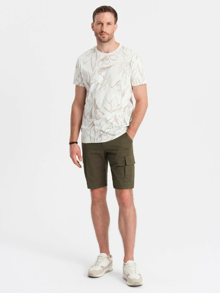 Ombre Clothing |Zelené pánské cargo kraťasy Ombre Clothing