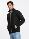 Ombre Clothing Černá pánská bunda s vysokým límcem a fleecovým vnitřkem Ombre Clothing
