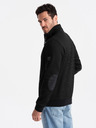 Ombre Clothing Černá pánská bunda s vysokým límcem a fleecovým vnitřkem Ombre Clothing