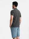 Ombre Clothing Šedé pánské basic polo tričko Ombre Clothing