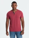 Ombre Clothing Červené pánské tričko s kulatým výstřihem Ombre Clothing