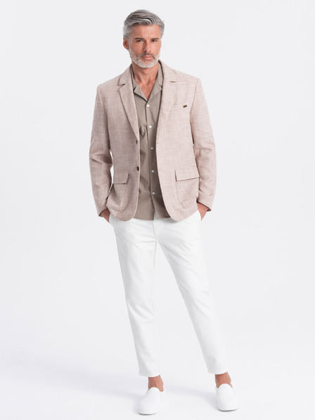 Ombre Clothing Béžové pánské sako Ombre Clothing