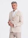 Ombre Clothing Krémové pánské sako Ombre Clothing