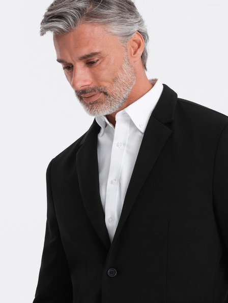 Ombre Clothing Černé pánské sako s kapsami Ombre Clothing