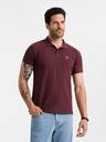Ombre Clothing Vínové pánské basic polo tričko Ombre Clothing