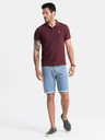 Ombre Clothing Vínové pánské basic polo tričko Ombre Clothing
